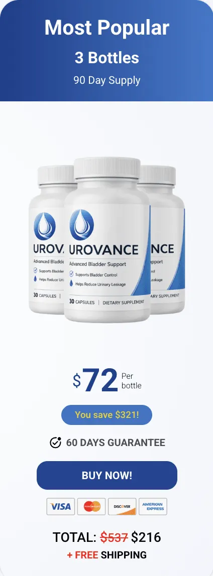 Buy Urovance 3 bottles — 90 day supply urinary wellness supplement